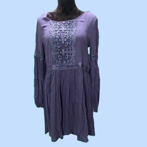 Blue Gray Baby Doll Dress